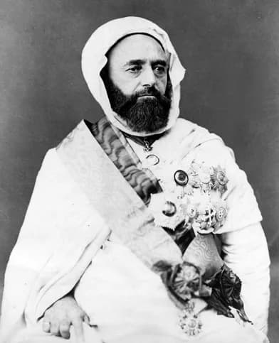Abdelkader El Djezairi - Photograph of the Algerian Abdul Kader al Jazairi from Damascus. He fought the French in Algeria, and was defeated and imprisioned in France from 1847 to 1852. He was pardoned