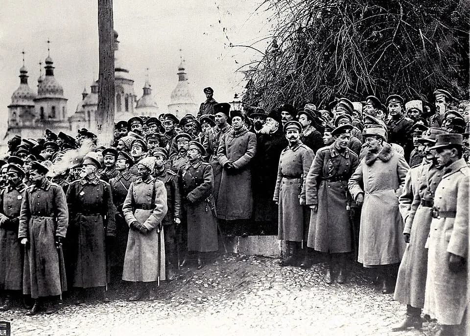 Symon Petliura - A meeting in the centre of Kyiv in 1917.