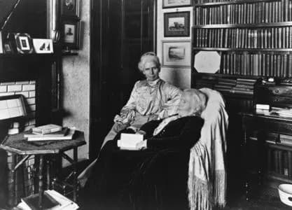 Elizabeth Blackwell - Elizabeth Blackwell and her daughter Katharine "Kitty" Barry Blackwell at home in the study