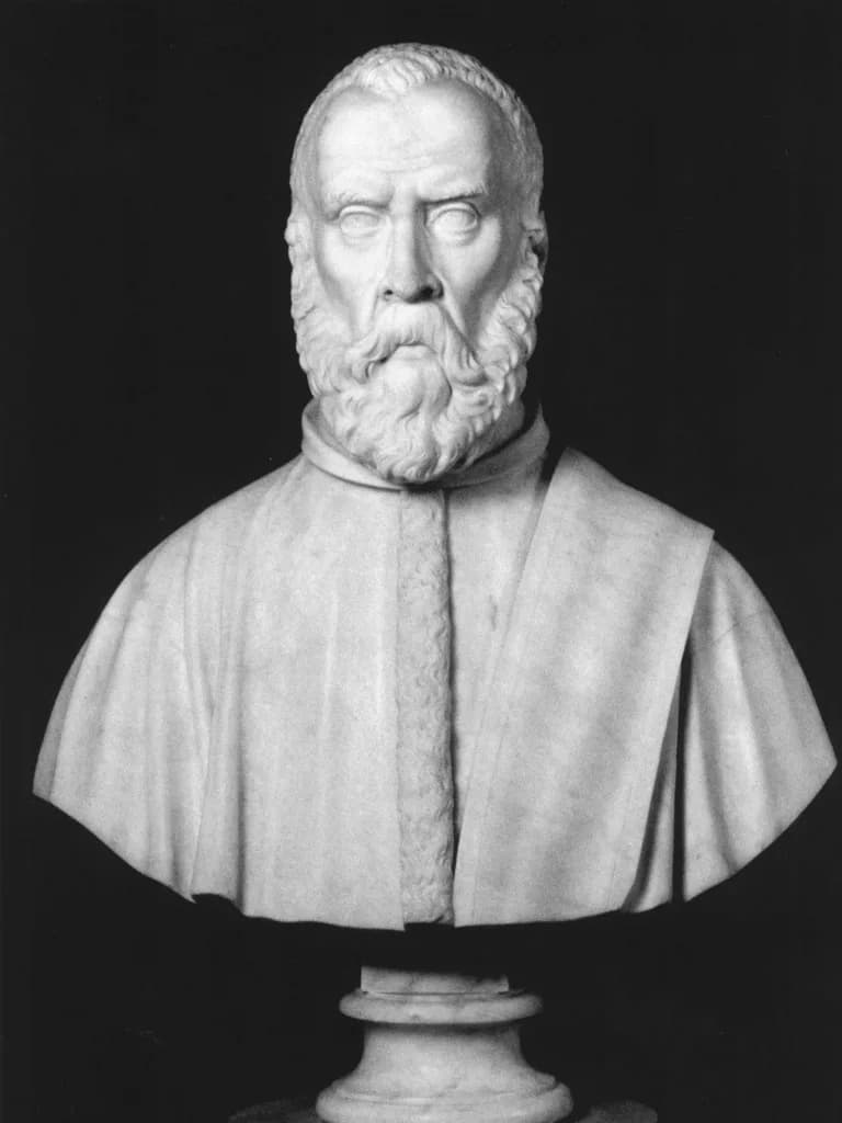 Jacopo Tintoretto - Busto di Tintoretto, opera di Antonio Bianchi del 1858. Il busto fa parte del Panteon Veneto, conservato presso Palazzo Loredan di Campo Santo Stefano a Venezia.