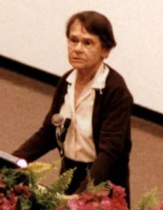 Barbara McClintock - McClintock giving her Nobel Lecture at Karolinska Institute in Stockholm during the week of the Nobel Prize ceremony.