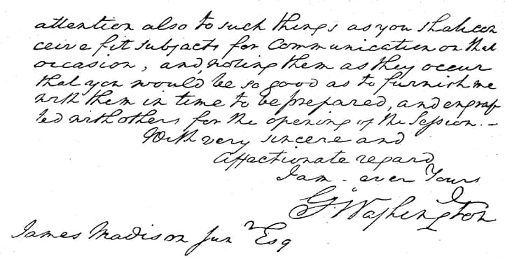 James Madison - George Washington handwriting.png