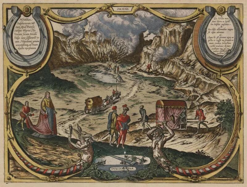 Abraham Ortelius - Abraham Ortelius, “Theatrum urbium” (1657) - Veduta della Solfatara di Pozzuoli.