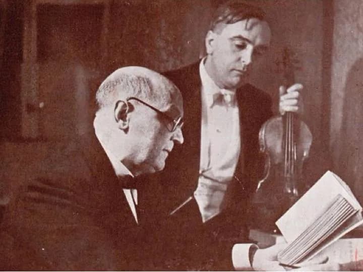 Georges Duhamel - Picture taken in 1937 of the writer and french academician Georges Duhamel and violonist Marius Casadesus.