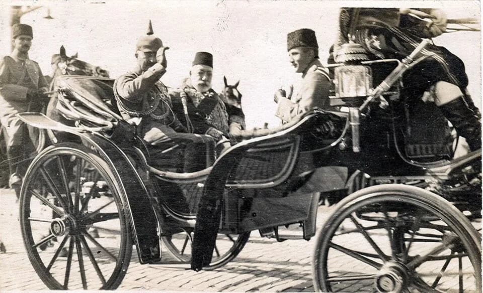 Mehmed V - Visit of Kaiser Wilhelm II. of Germany to Turkey in October 1917. together with the Ottoman V.Mehmed Reşad and Enver Pasha
