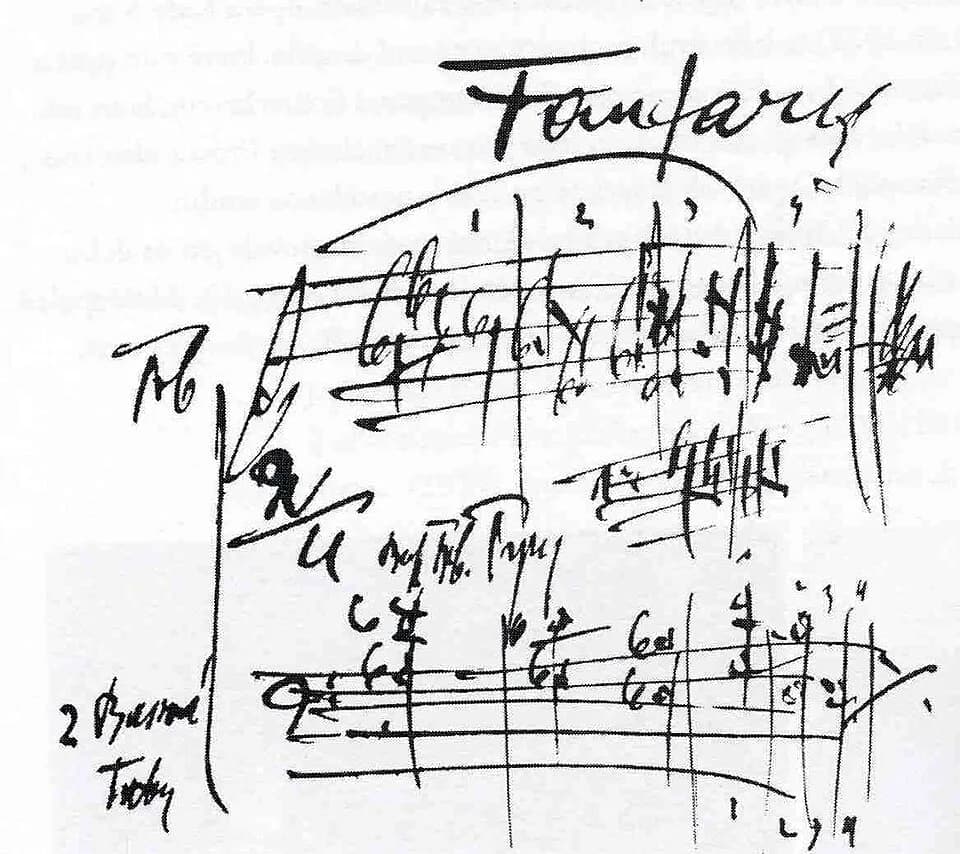 Leoš Janáček - Fanfares of the Sinfonietta, Janáček's autograph score