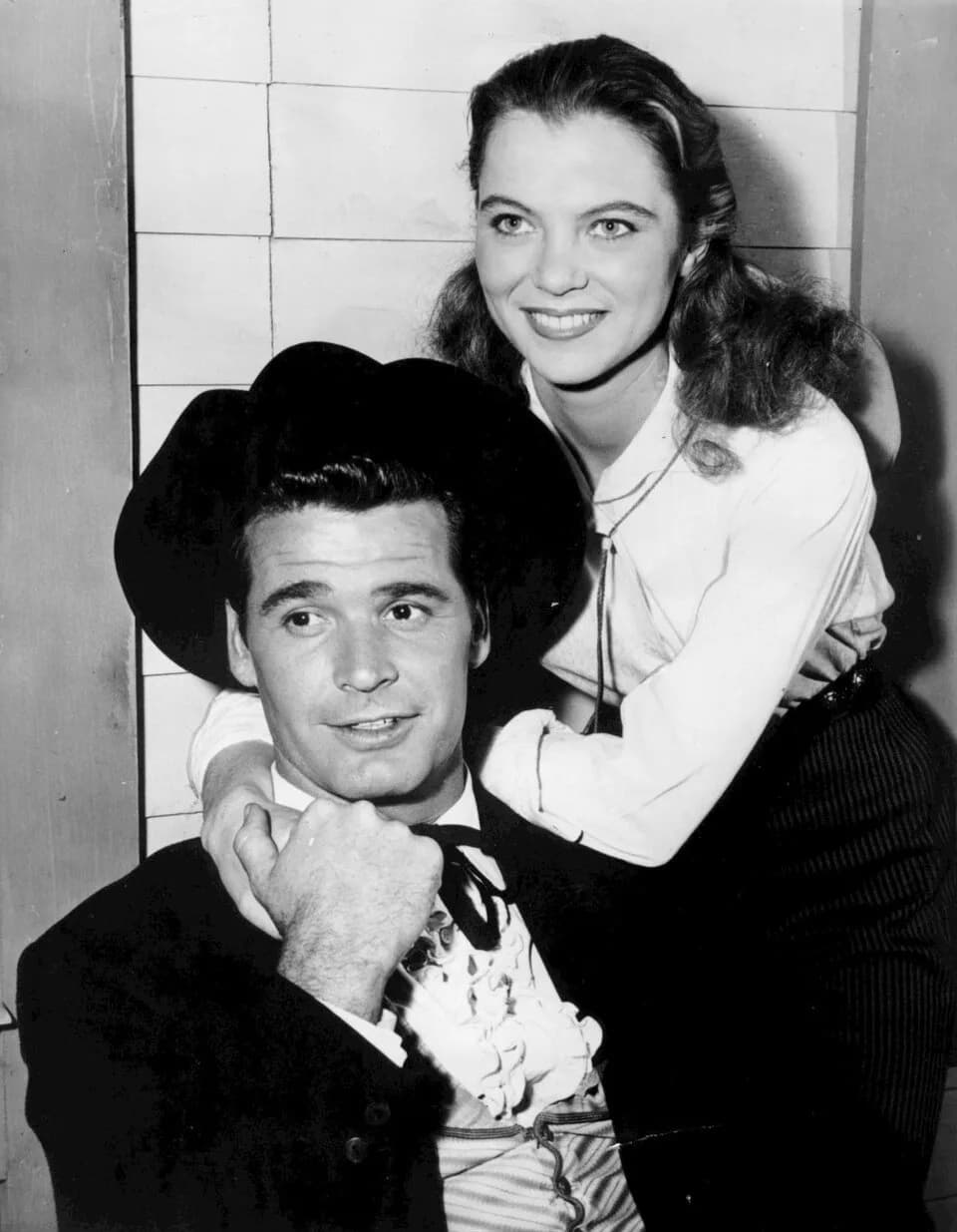Louise Fletcher - Photo of James Garner as Bret Maverick and guest star Louise Fletcher from the television program Maverick.