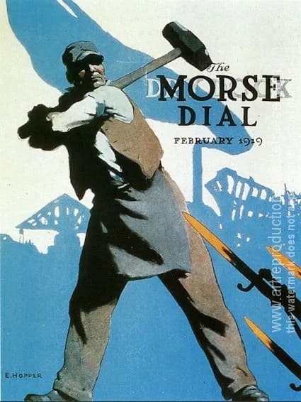 Edward Hopper - Edward Hopper's prizewinning World War I patriotic poster "Smash The Hun", reproduced here (without accompanying caption) on the front cover of the February 1919 edition of The Dry Doc