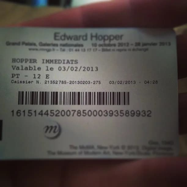 Edward Hopper - 7h, enfin à l'appart ! Je peux dire que j'ai vu l'expo Hopper et, + mémorable, que j'ai attendu de 2h à 4h15 dans le froid nocturne du mois de février avec @alexmi &amp; @batmanuel &am