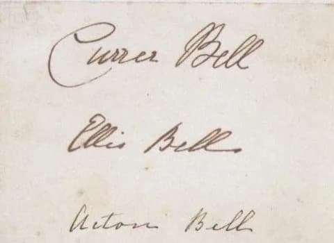 Emily Brontë - Brontë sisters' signatures as Currer, Ellis and Acton Bell