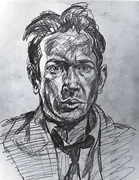 E. E. Cummings - Self-portrait sketch done by E. E. Cummings circa 1920