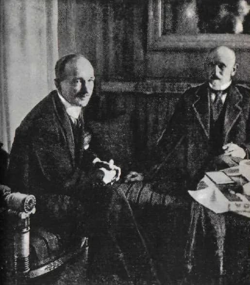 Edvard Beneš - Minister spraw zagranicznych Czechosłowacji Edvard Beneš z wizytą u prezydenta Polski, Stanisława Wojciechowskiego.