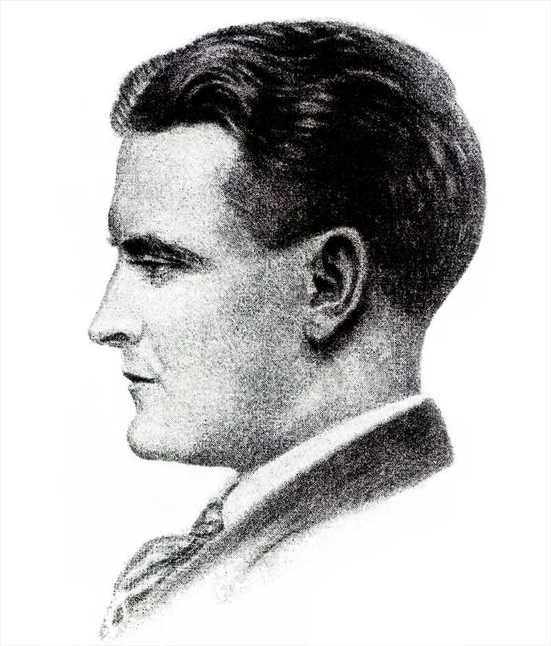 F. Scott Fitzgerald - A study of F. Scott Fitzgerald by Gordon Bryant published in Shadowland magazine in 1921. Since its publication, the original illustration by Bryant has been photocopied and xero