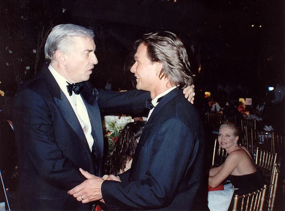 Patrick Swayze - Actors Martin Landau and Patrick Swayze. 61st Academy Awards 3/29/89 - Governor's Ball.