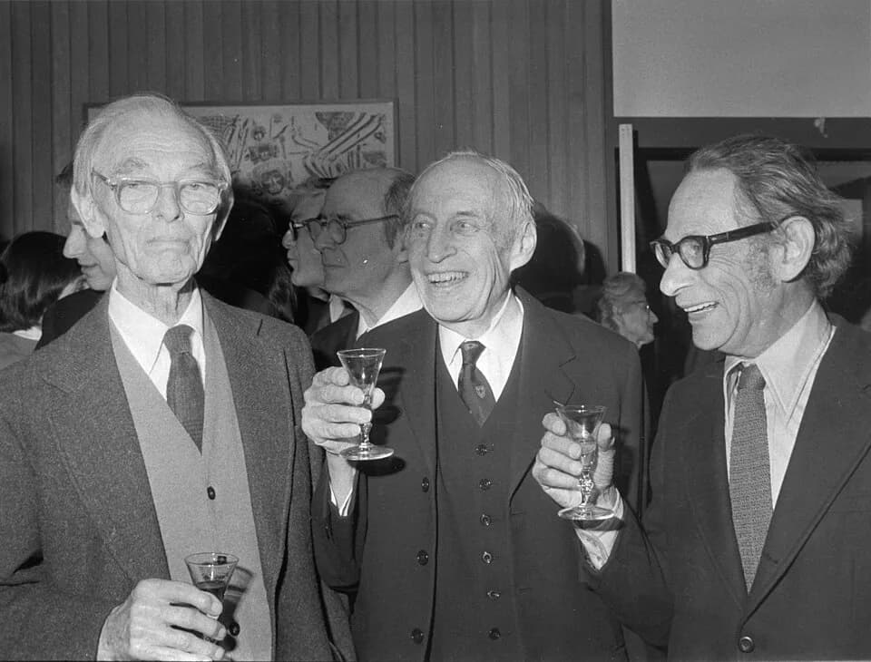 John Hasbrouck Van Vleck - Edwin Kemble, John H. Van Vleck and Robert Serber at Kemble's 90th birthday party.