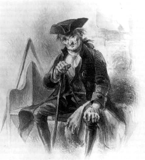 Washington Irving - Diedrich Knickerbocker; wash drawing.