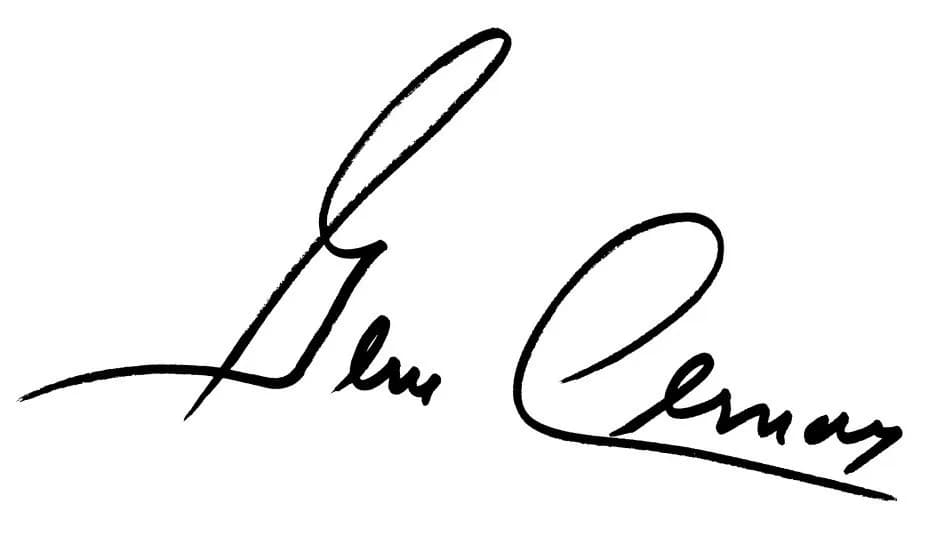 Eugene Cernan - Signature of american astronaut Eugene Cernan