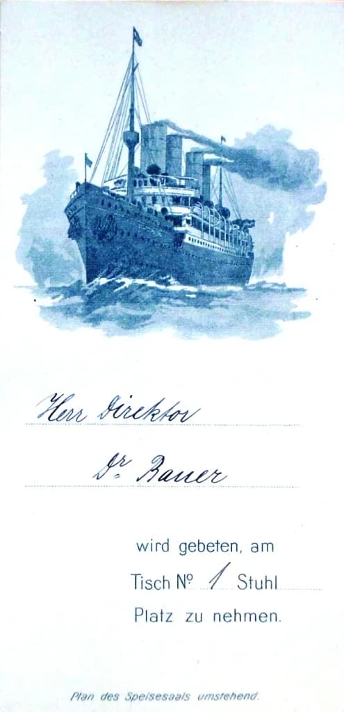 Gustav Bauer - Einladung zur Probefahrt der Deutschland