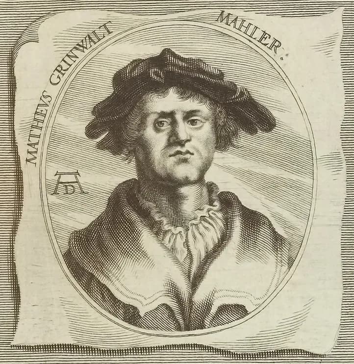 Matthias Grünewald - The engraving does not actually show Matthias Grünewald but a stranger following the Male Portrait with overgown and wide-brimmed hat by Wolf Huber from 1522