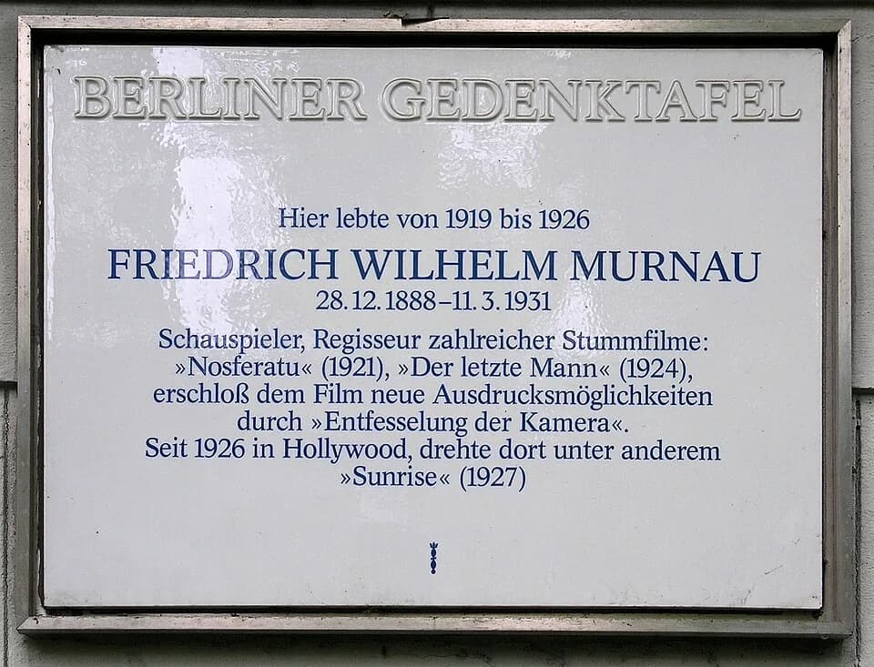 F. W. Murnau - Berlin memorial plaque, Friedrich Wilhelm Murnau, Douglasstraße 22, Berlin-Grunewald, Germany