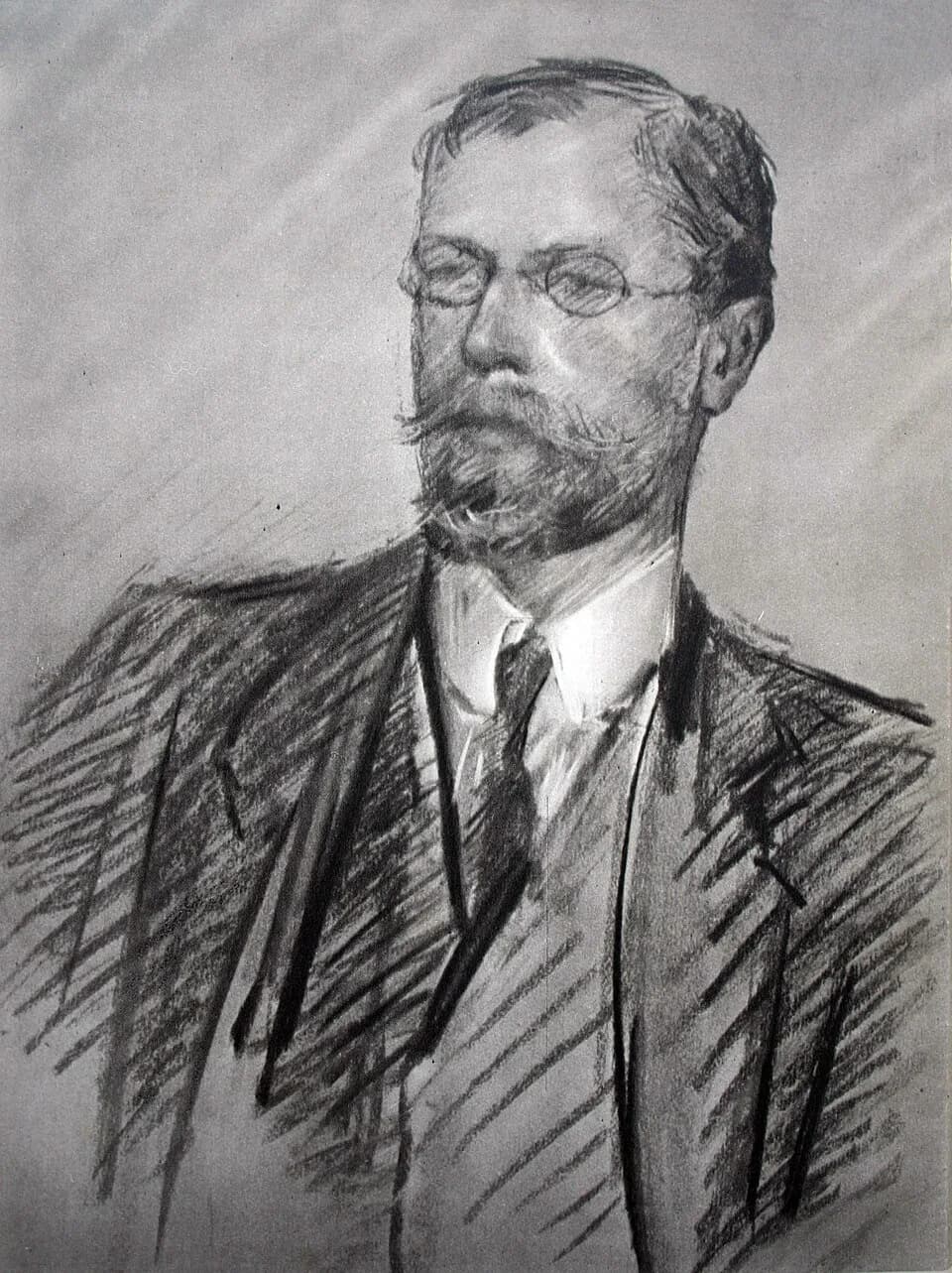 Axel Munthe - Charcoal/pastel portrait of Axel Munthe (1857-1949)