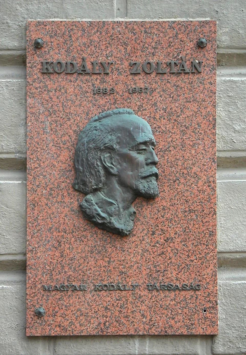 Zoltán Kodály - Commemorative plaque of the Hungarian Composer Zoltán Kodály, found in the Andrassy-Ut in Budapest