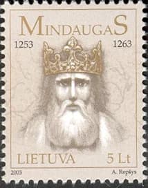 Mindaugas - Postage stamp of Lithuania, released in 2003, dedicated to the King of Lithuania Mindaugas.