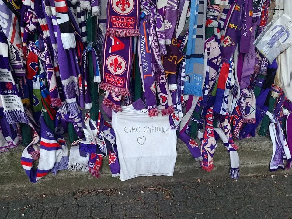 Davide Astori - A memorial wall dedicated to Davide Astori. Stadio Artemio Franchi, Florence.