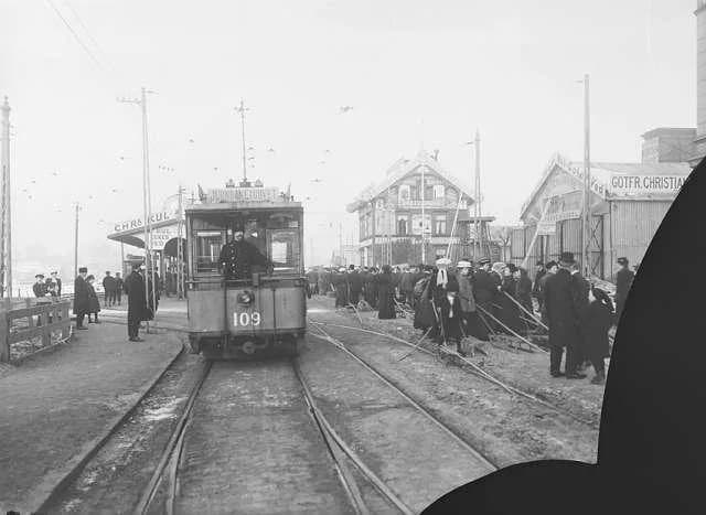 Harald Fairhair - Kristiania Elekstriske Sporvei Tram no. 109 at Majorstuen in Oslo, Norway.