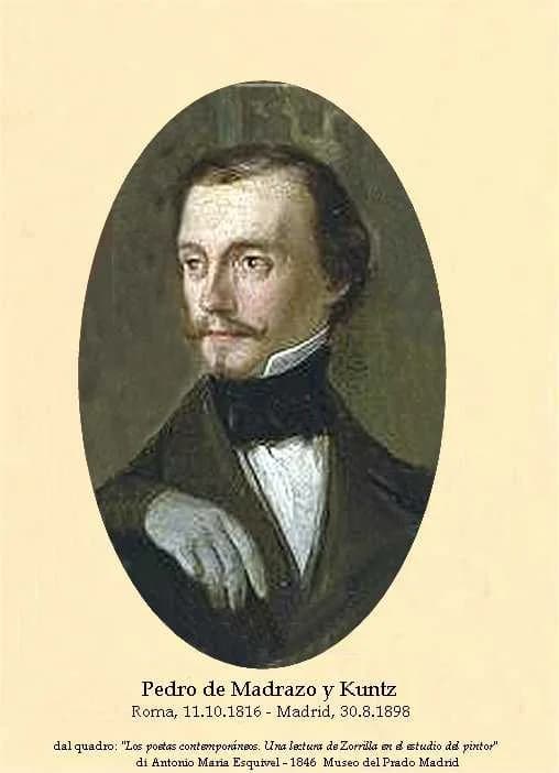 José de Espronceda - Gemälde zeitgenössischer spanischer Schriftsteller von Antonio Maria Esquivel y Suarez de Urbina (1846) Abgebildete Personen: Antonio Ferrer del Río (1814-1872), Juan Eugenio Hart