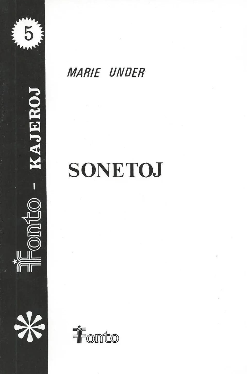 Marie Under - librokovrilo de libro "Sonetoj", 1988