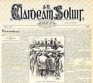 Douglas Hyde - An claideamn soluis, irish newspaper, 1903