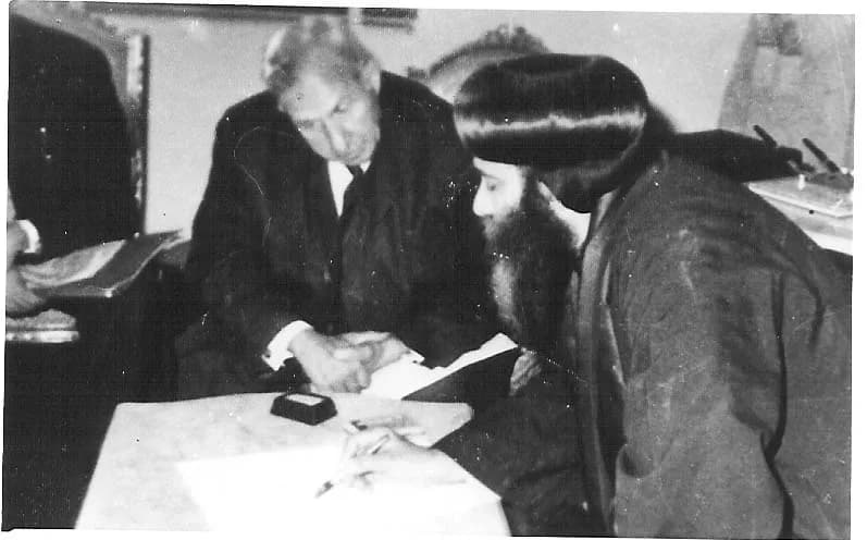 Pope Shenouda III of Alexandria - Pahor Labib with Pope Shenouda III.