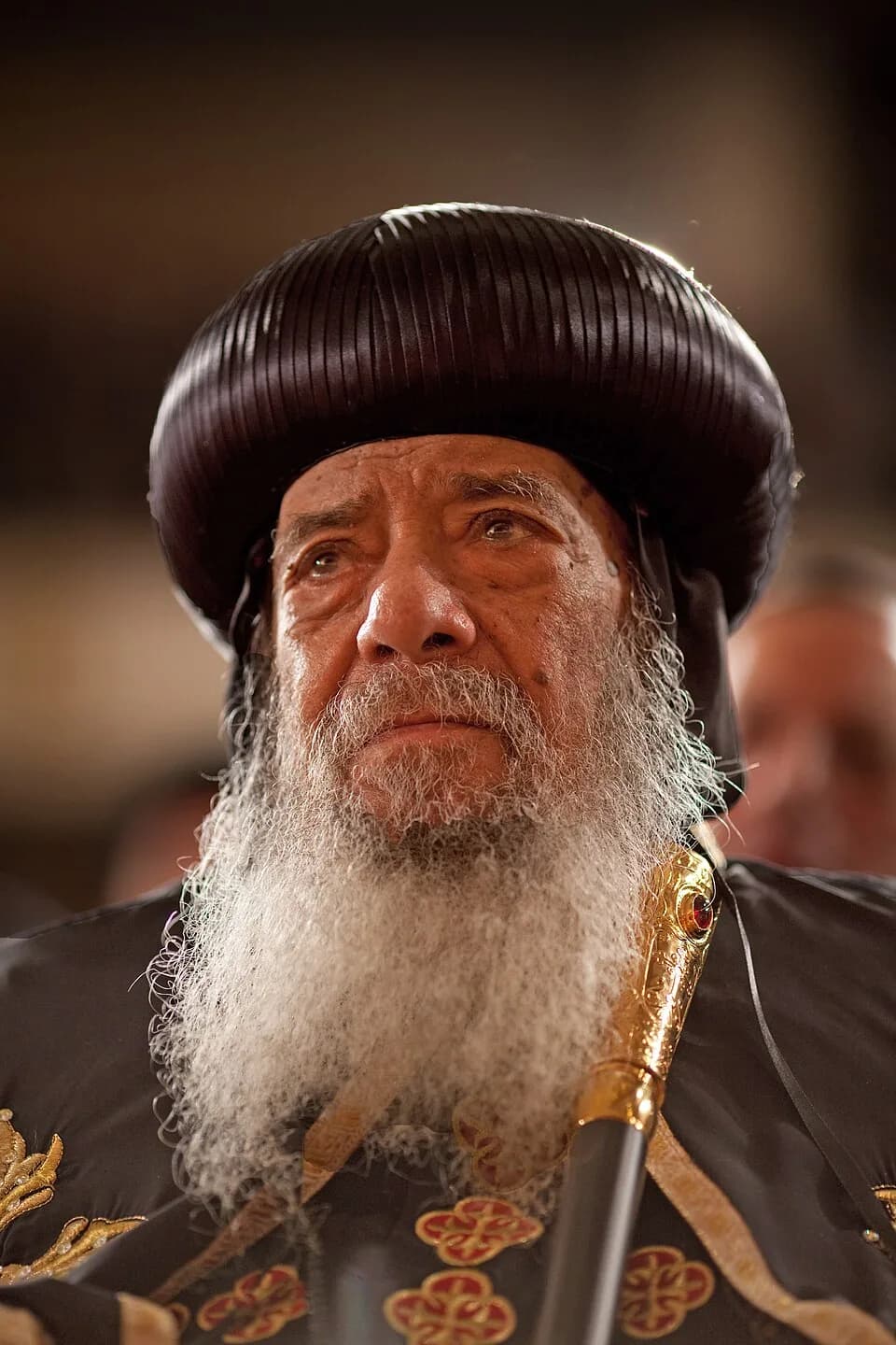 Pope Shenouda III of Alexandria - Pope Shenouda III, The Coptic Orthodox Christians' Pope in Egypt, listens to President Barack Obama deliver a much anticipated speech to the Muslim world from the con