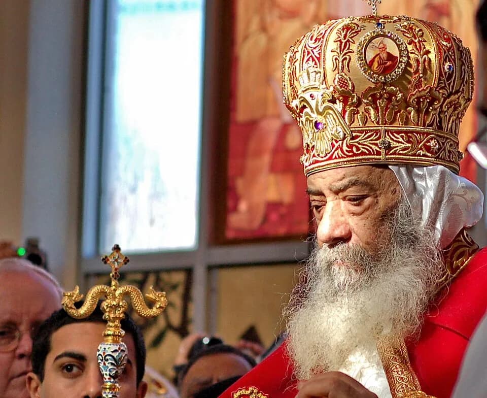 Pope Shenouda III of Alexandria - H.H. Pope Shenouda III the patriarch of Alexanderia during the consecration of St. Mary and St. George Coptic Church in Staten Island, NY on February August 12, 2007.
