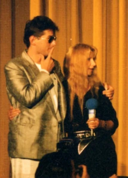 Falco - Falco und Ursela Monn, 1986 bei der Filmpremiere Geld oder Leber in Essen