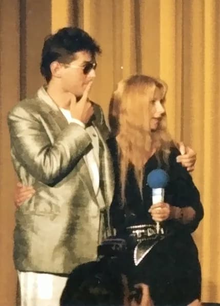 Falco - Falco und Ursela Monn, 1986 bei der Filmpremiere Geld oder Leber in Essen