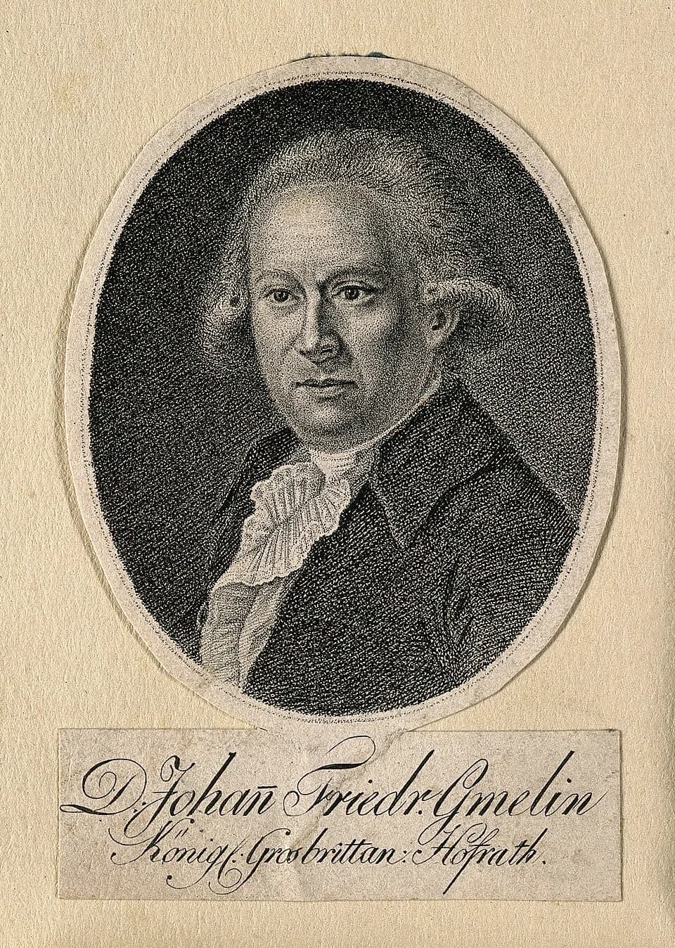 Johann Friedrich Gmelin - Johann Friedrich Gmelin. Stipple engraving.

Iconographic Collections
Keywords: portrait prints; stipple prints; Johann Friedrich Gmelin