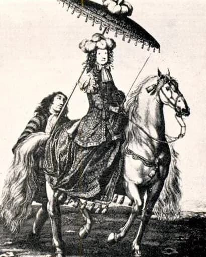 Maria Theresa of Spain - Sketch of Queen Marie Thérèse on horse. Late 17th century.