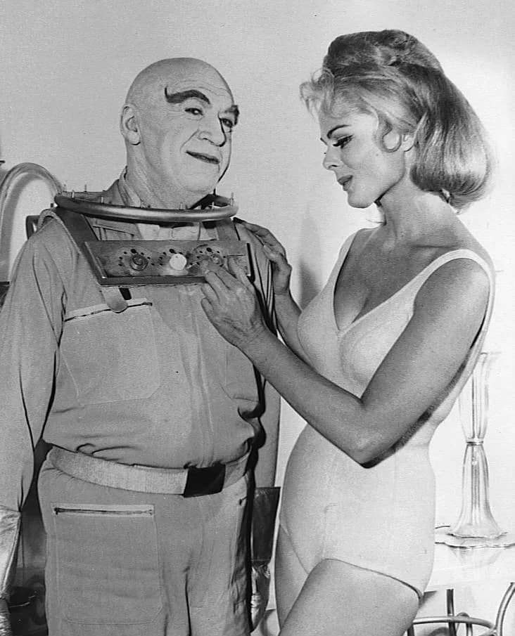 Otto Preminger - Photo of Otto Preminger as Mr. Freeze and Dee Hartford as Miss Iceland from the television series Batman.