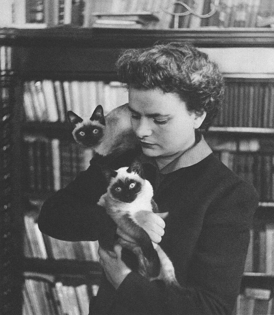 Elsa Morante - Italian writer Elsa Morante (1918–85) in her Rome apartment.