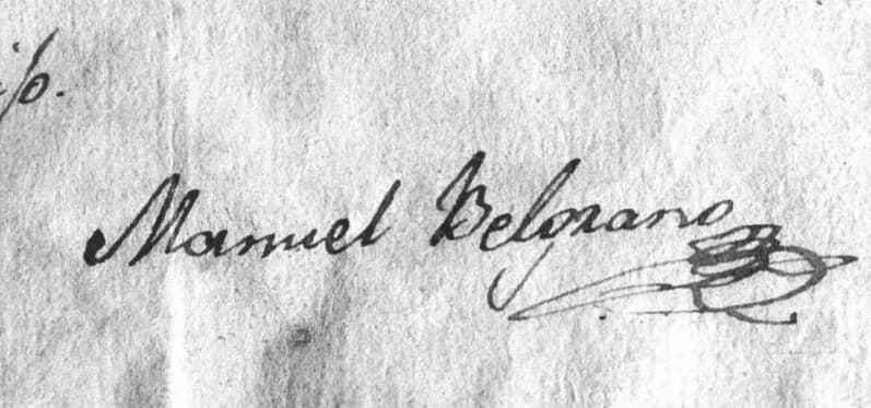 Manuel Belgrano - Manuel Belgrano's signature.