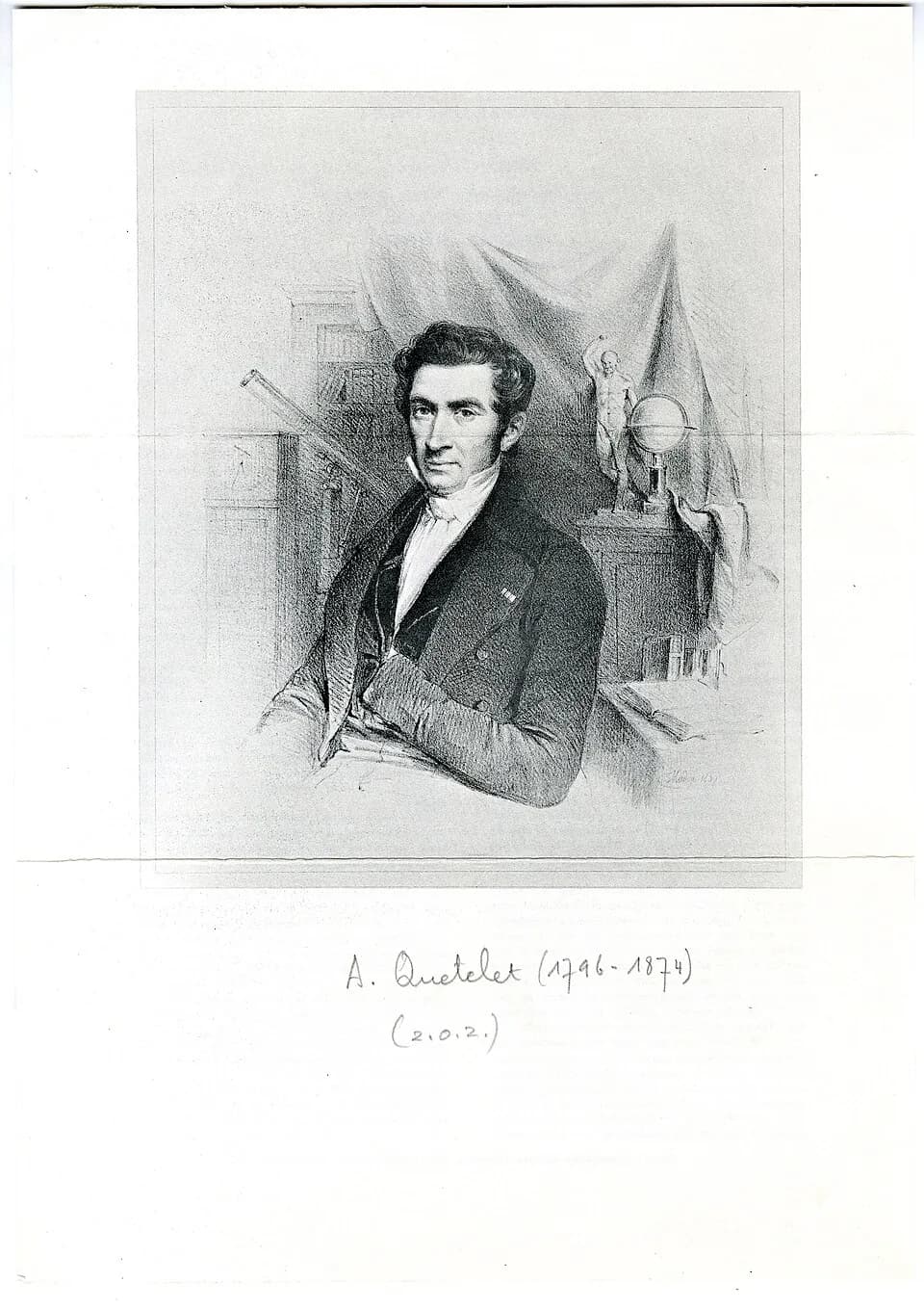 Adolphe Quetelet - Quetelet, Adolphe (1796-1874); astronoom, wiskundige, socioloog, Madou, Jean Baptiste, Felixarchief, 12 12861 recto.jpg