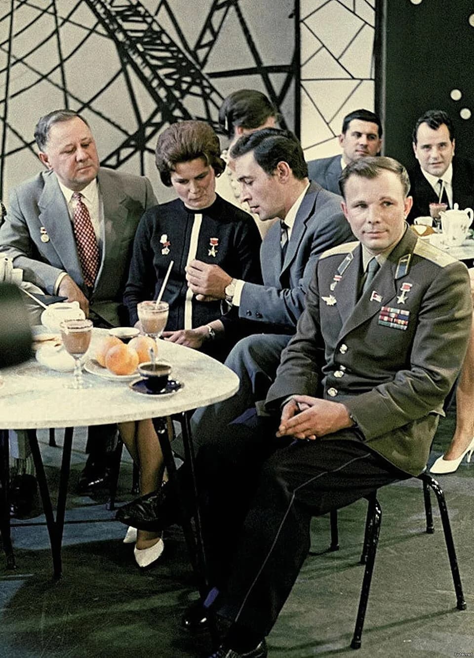 Vyacheslav Tikhonov - “Gagarin, Tereshkova, Tikhonov and Lyubeznov”. Guests of the Central TV Studio (right to left): Yuri Gagarin, actor Vyacheslav Tikhonov, Hero of the Soviet Union Valentina Teresh