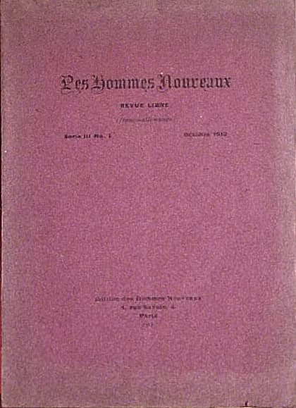 Blaise Meliani - Couverture de la revue Les Hommes Nouveaux - Revue libre de 1913 fondée par Blaise Cendrars ;
contributeurs : Jerome.duby@free.fr (photographie), ©éréales Kille® | | ☺ (retouche de l'