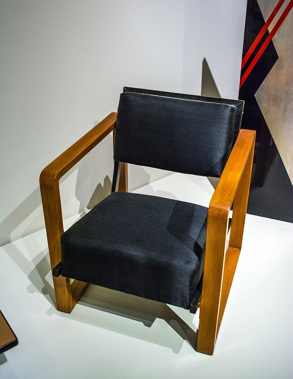 Josef Albers - Armchair by Josef Albers on display as part of the "Jazz Age" exhibit at the Cleveland Museum of Art in Cleveland, Ohio, in the United States.
Josef Albers (1888-1976) was born ino Bott