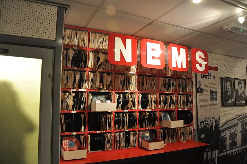 Brian Epstein - Brian Epstein's North End Music Stores (NEMS) replica, The Beatles Story