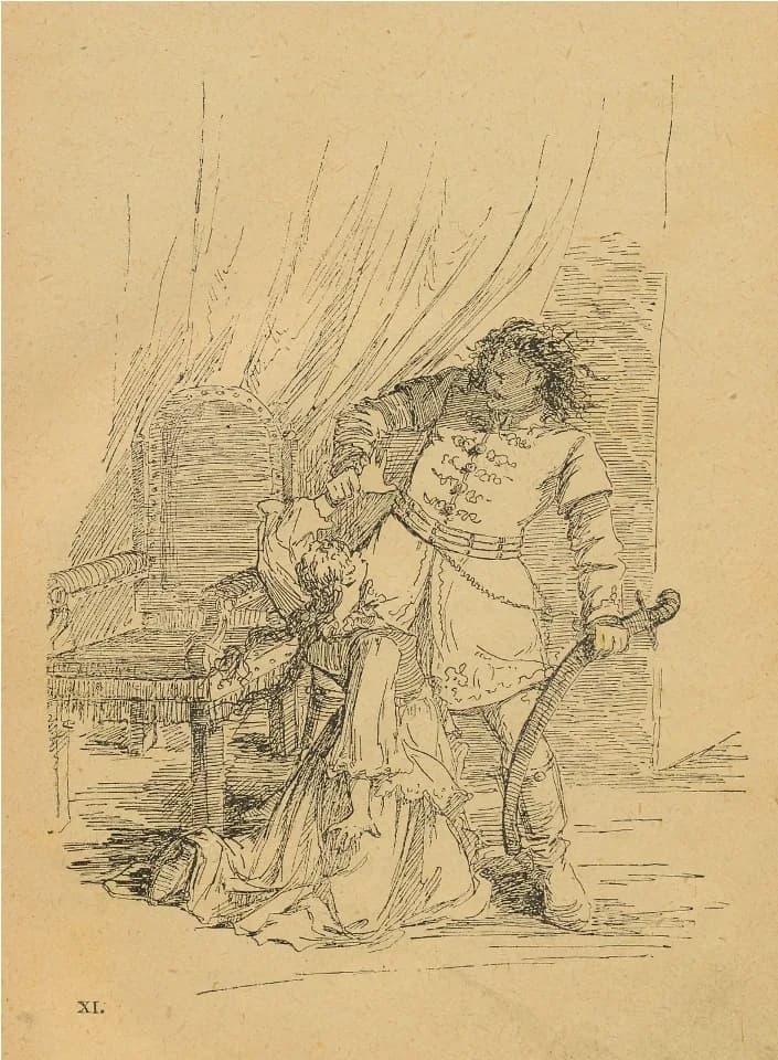 Mór Jókai - Drawings of Róza Jókai from Jókais Novel A lőcsei fehér asszony