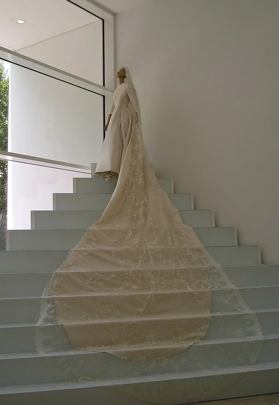Valentino - A wedding dress by Valentino at the exhibition "Valentino a Roma" at Museo Ara Pacis in Rome. The dress was worn by H.R.H. Crown Princess Máxima of Orange