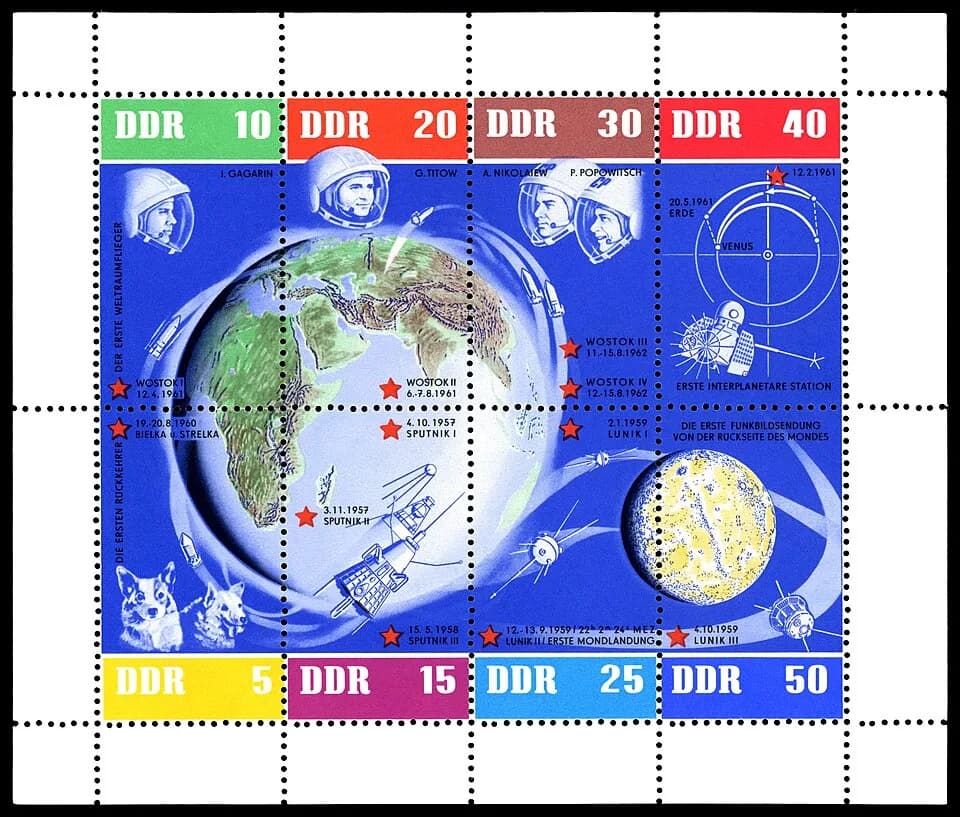 Andriyan Nikolayev - This stamp is in the public domain in Germany because it was released by the postal administration of the German Democratic Republic or the Soviet occupation zone (Deutschen Post 